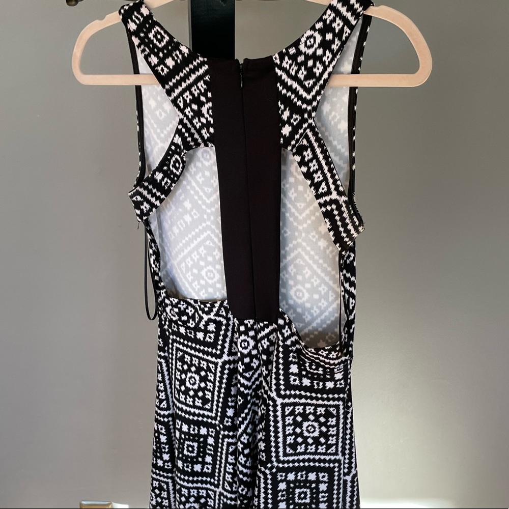 Black open back dress